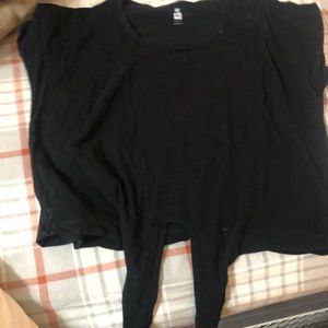 Black front tie crop top size Small
